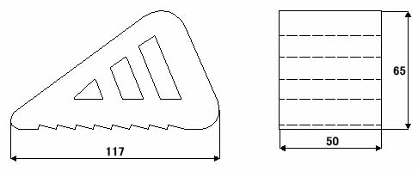 図面 トラ紐付き車止め